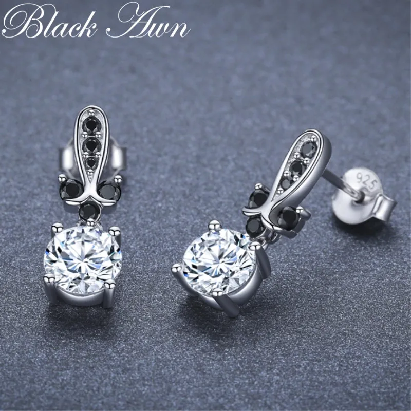 Black Awn 2022 New Cute Silver Black Spinel Trendy Engagement Earrings for Women Fashion Jewelry Gift Bijoux I143 
Black Awn 2022 New Cute Silver Black Spinel Trendy Engagement Earrings for Women Fashion Jewelry Gift Bijoux I143