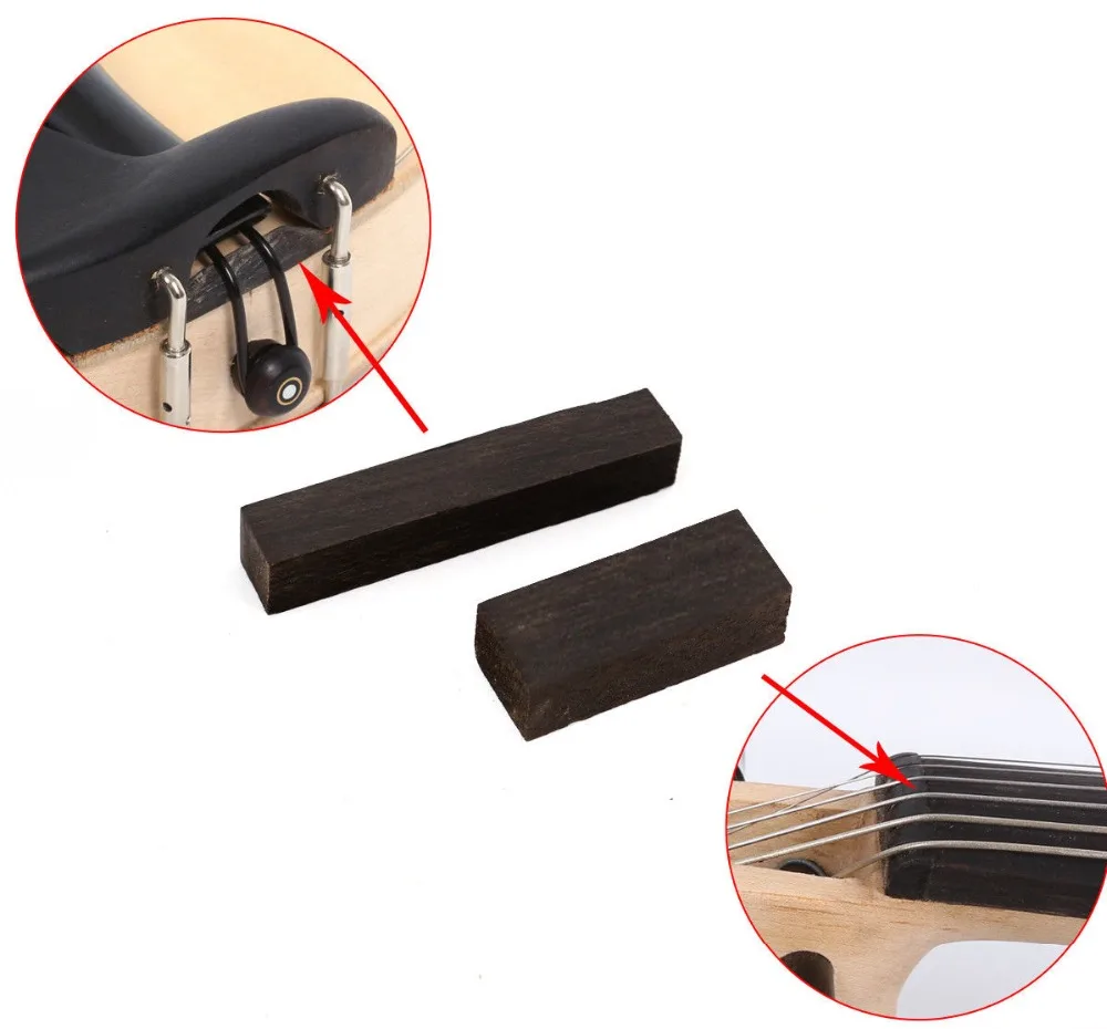 2set(4pcs) Ebony wood Violin Nut Violin Saddle 4/4 3/4 Size Violin parts & Accessories#687
2set(4pcs) Ebony wood Violin Nut Violin Saddle 4/4 3/4 Size Violin parts & Accessories#687