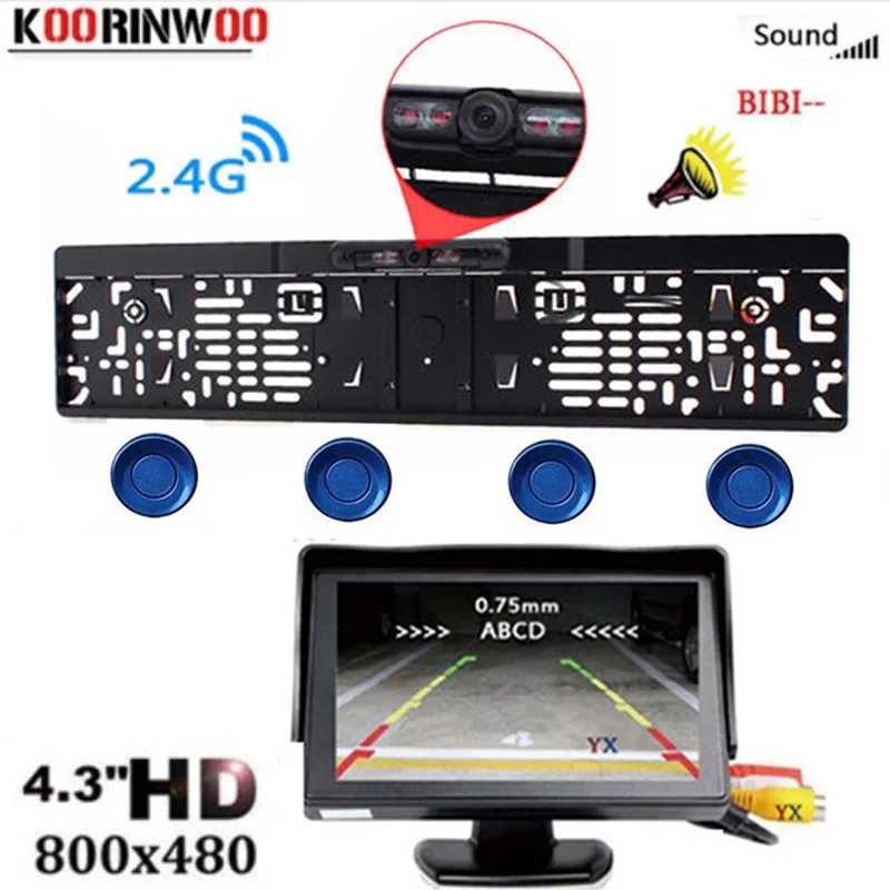 Koorinwoo Wireless EU Parking sensor IR Rear View camera License Plate Frame waterproof Back Up Camera monitor Car Parktronic
Koorinwoo Wireless EU Parking sensor IR Rear View camera License Plate Frame waterproof Back Up Camera monitor Car Parktronic