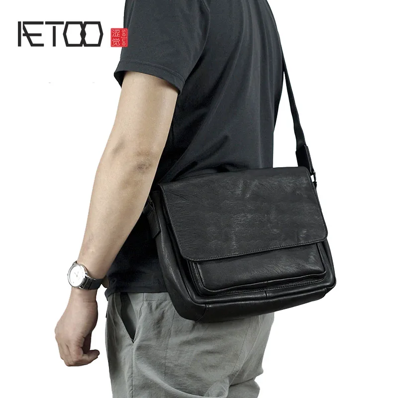 AETOO Shoulder bag men's leather Messenger bag cross section soft leather large capacity postman bag head layer leather casual f
AETOO Shoulder bag men's leather Messenger bag cross section soft leather large capacity postman bag head layer leather casual f