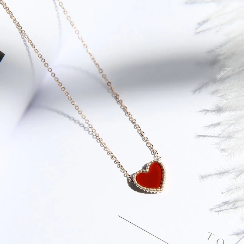YUN RUO Rose Gold Color Vintage Double-sided Red Black Heart Pendant Necklace Choker Chain 316L Stainless Steel Woman Jewelry
YUN RUO Rose Gold Color Vintage Double-sided Red Black Heart Pendant Necklace Choker Chain 316L Stainless Steel Woman Jewelry