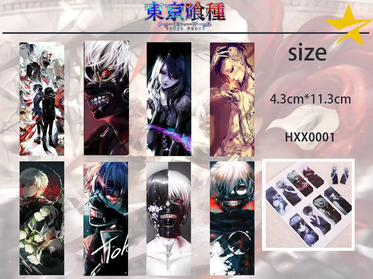 8 шт./компл. анимэ Tokyo Ghoul закладки творческий табличка для надписи карты пометки