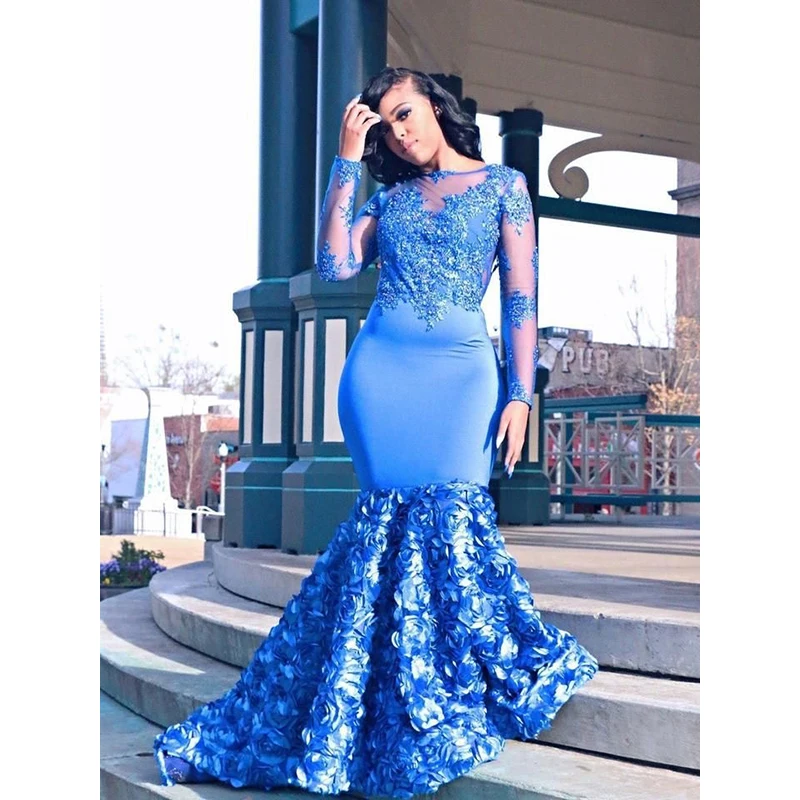 Eleagnt Royal Blue Mermaid Prom Dresses New Long Sleeve Beading Lace Applique Floor Length Formal Evening Party Gowns
Eleagnt Royal Blue Mermaid Prom Dresses New Long Sleeve Beading Lace Applique Floor Length Formal Evening Party Gowns