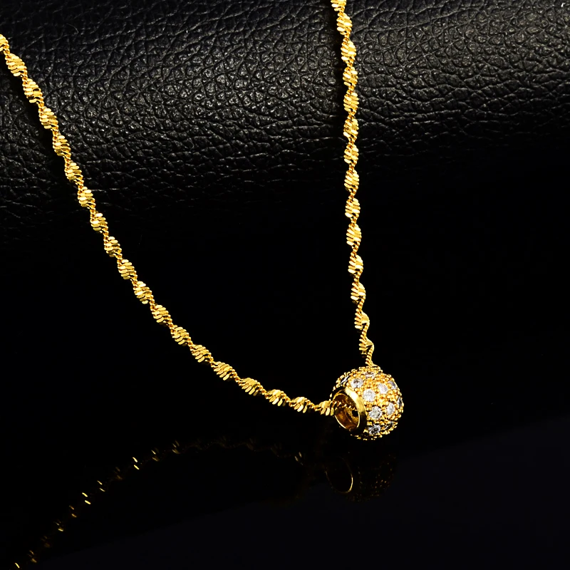 Gold color Round Circles charm pendant necklaces for women girls 24K yellow necklaces with Clear CZ Water wave Chain
Gold color Round Circles charm pendant necklaces for women girls 24K yellow necklaces with Clear CZ Water wave Chain