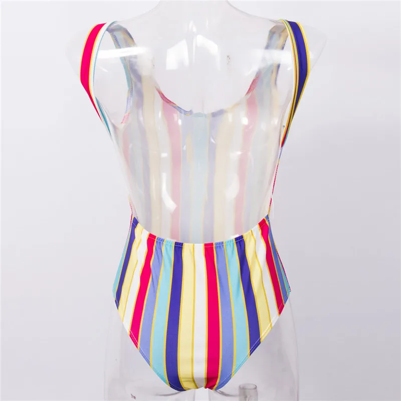 Women Colorful Stripe Swimwear One Piece Sexy Swimsuit Swimwear Monokini Bathing Suit Unpadded Bra Bikini One-Piece Swimsuit New
Women Colorful Stripe Swimwear One Piece Sexy Swimsuit Swimwear Monokini Bathing Suit Unpadded Bra Bikini One-Piece Swimsuit New