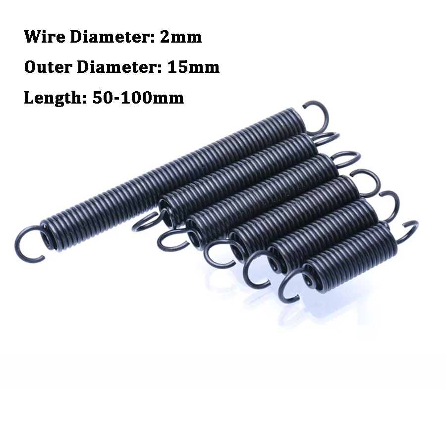 1Pcs Wire Diameter 2mm Tension Spring With Hooks Steel Small Extension Spring Outer Diameter 15mm Length 50-100mm
1Pcs Wire Diameter 2mm Tension Spring With Hooks Steel Small Extension Spring Outer Diameter 15mm Length 50-100mm