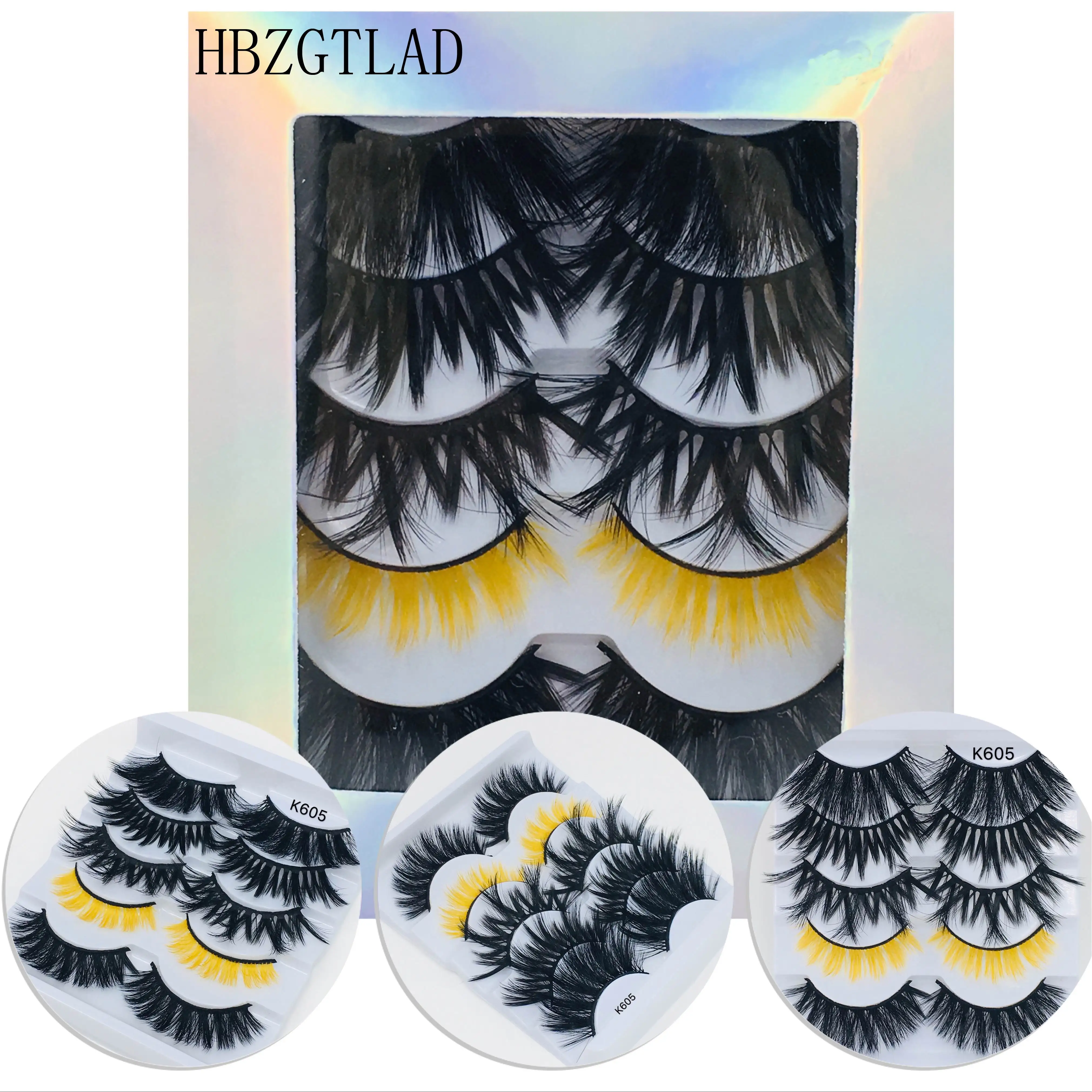 5pair Colored black 3D Soft Mink Hair False Eyelashes Handmade Wispy Fluffy Long Lashes Natural Eye Makeup Tools Faux Eye Lashes 
5pair Colored black 3D Soft Mink Hair False Eyelashes Handmade Wispy Fluffy Long Lashes Natural Eye Makeup Tools Faux Eye Lashes