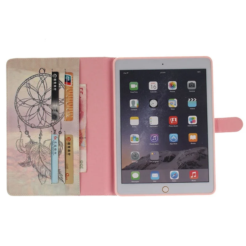 Lion Tiger Girls Painting Silicone PU Leather Case For iPad Air 2 Cover Apple 6 Smart tablet case +Film+Pen | Компьютеры и офис