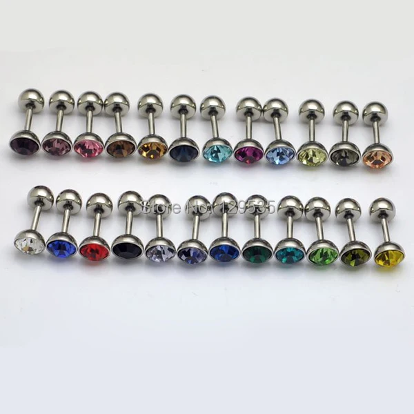 Hot Sale! 6mm Diameter White titanium steel Men Women High Quality screw stud earrings all 24 colors a lot
Hot Sale! 6mm Diameter White titanium steel Men Women High Quality screw stud earrings all 24 colors a lot