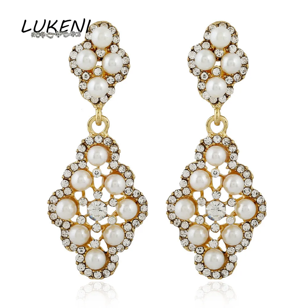 LUKENI 2017 Fashion Jewelry Hollow Crystal Long Dangle Earrings Rhinestone Pearl Wedding Earrings Femme DE003
LUKENI 2017 Fashion Jewelry Hollow Crystal Long Dangle Earrings Rhinestone Pearl Wedding Earrings Femme DE003