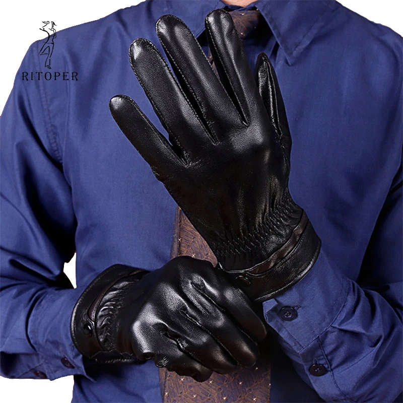 RITOPER Men's Winter Genuine Leather Gloves Real Sheepskin Whole Skin Gloves Warm Velvet Exquisite Fashion Outdoor Driving New
RITOPER Men's Winter Genuine Leather Gloves Real Sheepskin Whole Skin Gloves Warm Velvet Exquisite Fashion Outdoor Driving New