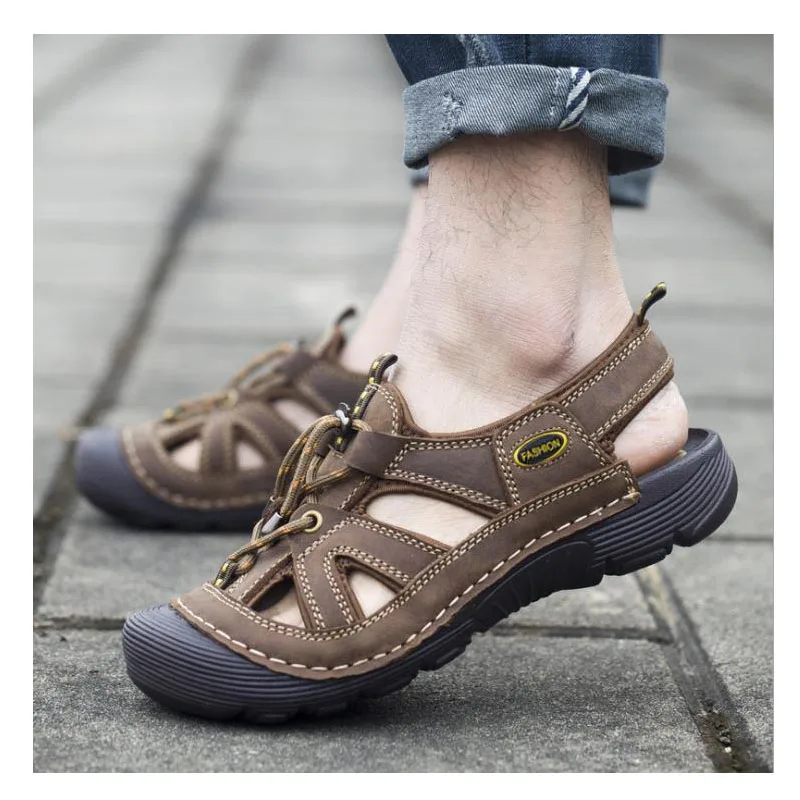 2019 Men's Summer Leather Outdoor Hiking Trekking Sandals Sneakers For Men Water Beach Sea Fishing Mountain Shoes Sandals Man
2019 Men's Summer Leather Outdoor Hiking Trekking Sandals Sneakers For Men Water Beach Sea Fishing Mountain Shoes Sandals Man