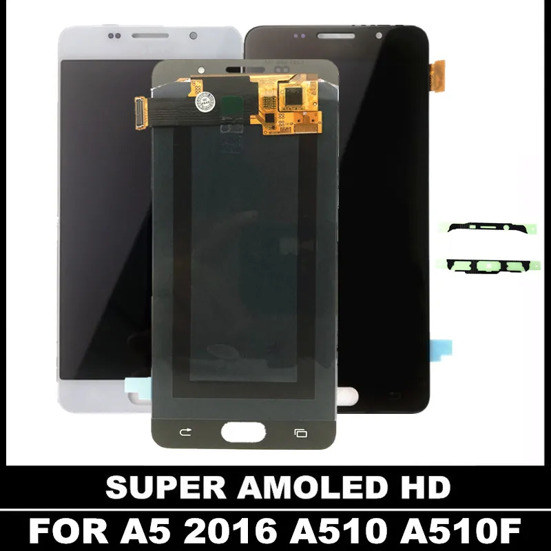 A510 ЖК дисплей для Samsung Galaxy A5 2016 A510F A510FD протестированный AMOLED кодирующий