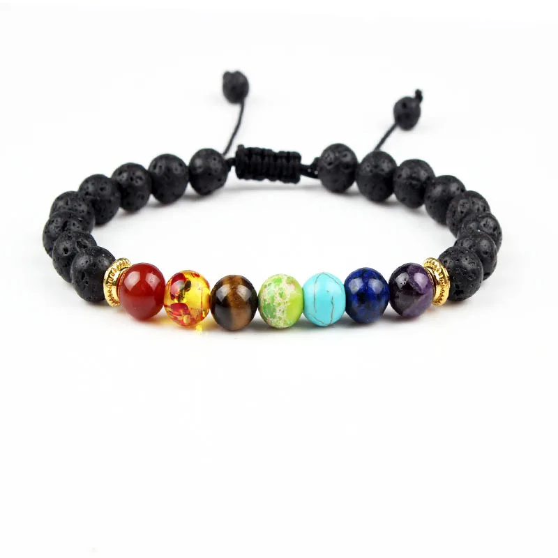 Buddha Bless 7 Chakra Bracelet Black Lava Healing Balance Beads Reiki Buddha Prayer Natural Stone Bracelet For Women
Buddha Bless 7 Chakra Bracelet Black Lava Healing Balance Beads Reiki Buddha Prayer Natural Stone Bracelet For Women