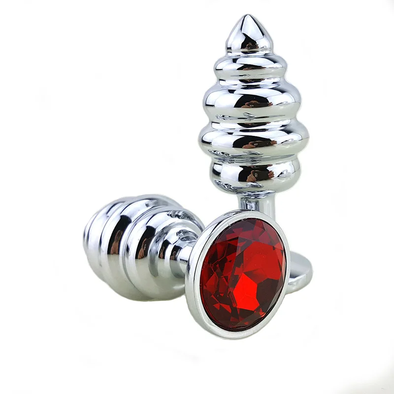 New Metal Anal Plug 7 Colors Butt Plugs Toys Sex for Women Stainless Steel+Crystal Jewelry Products Spiral Beads | Красота и здоровье