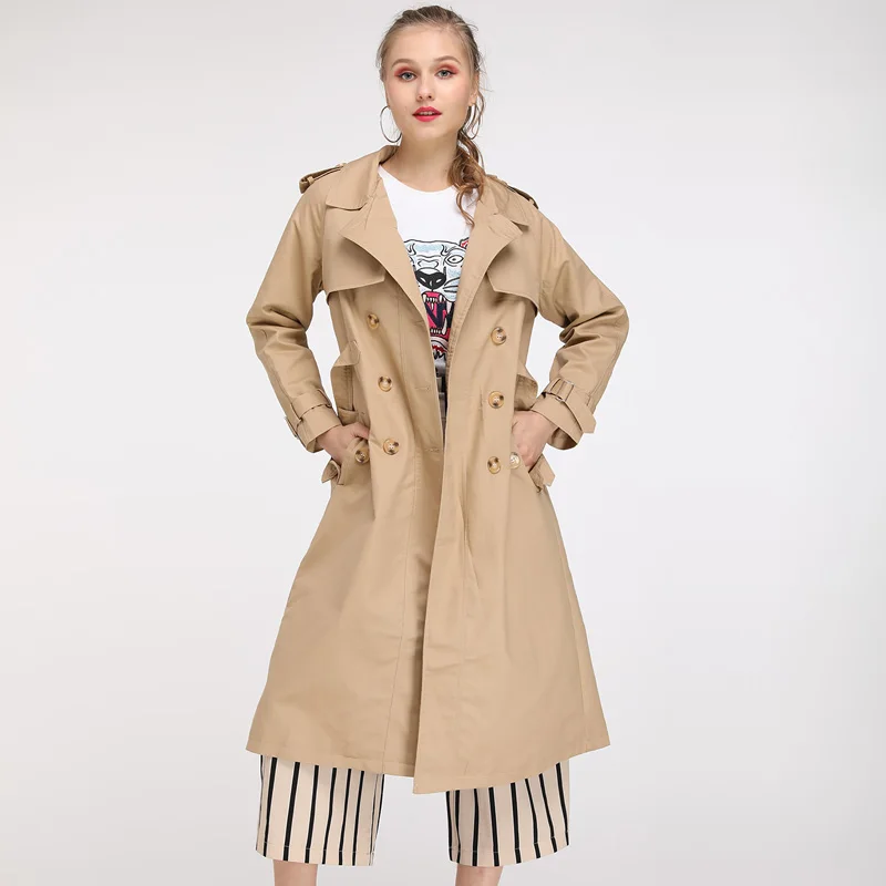 Осеннее Новое Брендовое модное двубортное пальто-Тренч Maylofuer водонепроницаемый