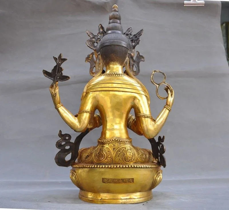 christmas Tibet Buddhism bronze Gilt 4 arms Chenrezig Buddha Avalokiteshvara Buddha statue halloween
christmas Tibet Buddhism bronze Gilt 4 arms Chenrezig Buddha Avalokiteshvara Buddha statue halloween