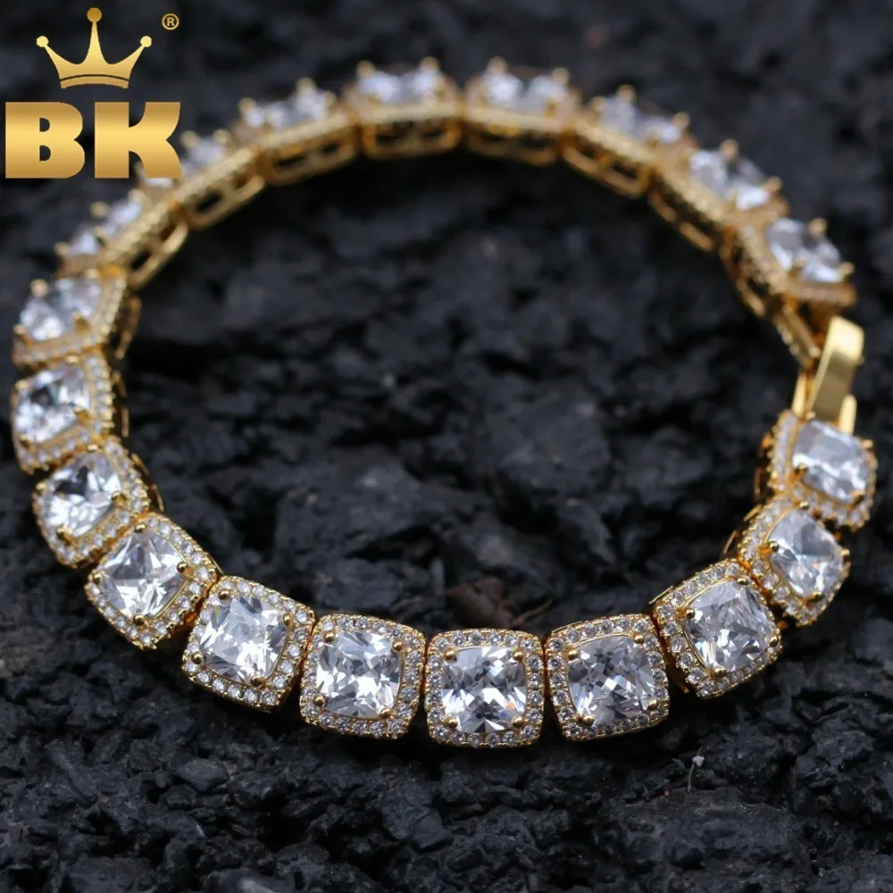 THE BLING KING Hiphop Bracelet For Men Women Gold Color Full Gem Cubic Zirconia Square 10mm Bling Bling Bracelets Jewelry
THE BLING KING Hiphop Bracelet For Men Women Gold Color Full Gem Cubic Zirconia Square 10mm Bling Bling Bracelets Jewelry