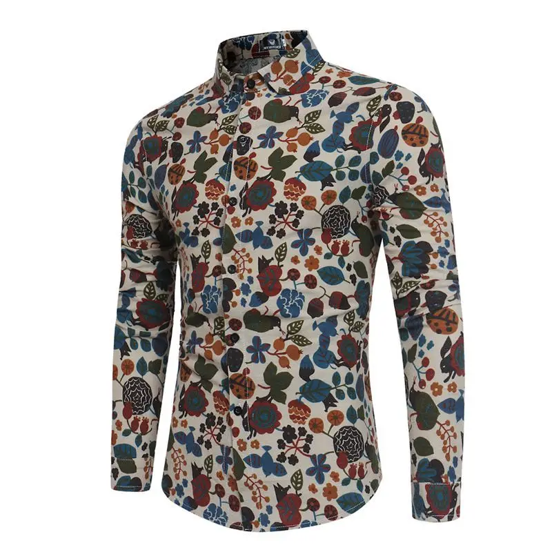 Men vintage fashion Casual shirt Floral print long sleeve linen cotton shirts clothes printed dropshipping hot sale top coat
Men vintage fashion Casual shirt Floral print long sleeve linen cotton shirts clothes printed dropshipping hot sale top coat