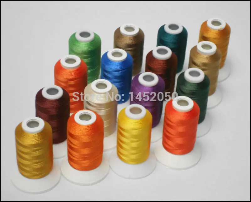 

Computer Machine Embroidery Thread Filament Polyester 500m*16 Autumn Series Colors,120d/2(40wt),Super Sheen,High Strength ,Light