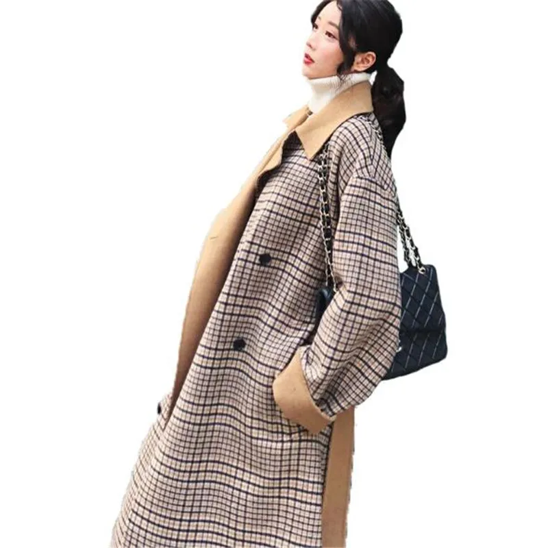 Fashion Plaid Plus size Winter Wool Coat Women Long Coats 2018 New Top Quality Loose Ladies Woolen Jacket casaco feminino A0837
Fashion Plaid Plus size Winter Wool Coat Women Long Coats 2018 New Top Quality Loose Ladies Woolen Jacket casaco feminino A0837