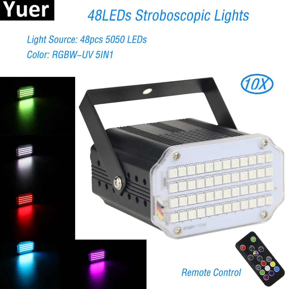 10Pcs/Lot New 48LEDs Stage Lighting Strobe Effect DJ Disco Light Sound Voice Control Flash Stroboscope Stage Lamp Party Show
10Pcs/Lot New 48LEDs Stage Lighting Strobe Effect DJ Disco Light Sound Voice Control Flash Stroboscope Stage Lamp Party Show