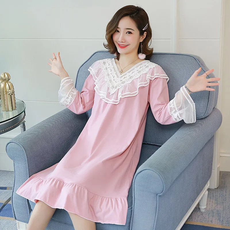 100% Cotton Sweet Princess Lace V-neck Nightgowns for Women Autumn Long Sleeve Night Home Dress Loungewear Sleepwear Nightdress
100% Cotton Sweet Princess Lace V-neck Nightgowns for Women Autumn Long Sleeve Night Home Dress Loungewear Sleepwear Nightdress