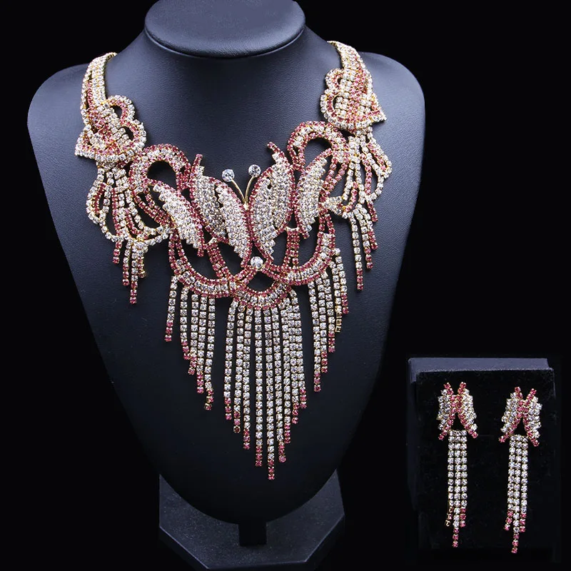 Newest Butterfly Dubai Gold Jewelry Sets for Women 2018 Rhinestone African Jewelry Set Earrings And Necklace Nigerian Wedding
Newest Butterfly Dubai Gold Jewelry Sets for Women 2018 Rhinestone African Jewelry Set Earrings And Necklace Nigerian Wedding