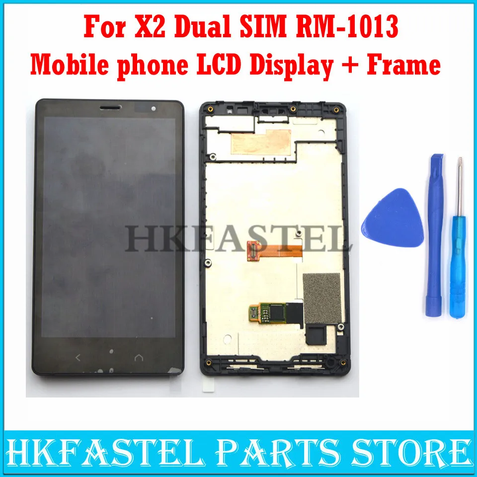 HKFASTEL ЖК дисплей для Nokia X2 Dual SIM RM 1013 X2DS рамка дисплея + сенсорный экран дигитайзер