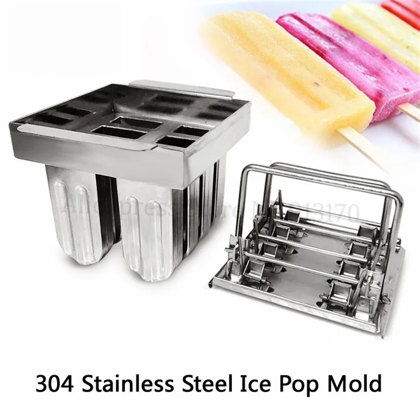 DIY Ice Cream Mould Durable 304 Stainless Steel Ice Pop Molds 8 Holes In One with Sticks Holder
DIY Ice Cream Mould Durable 304 Stainless Steel Ice Pop Molds 8 Holes In One with Sticks Holder