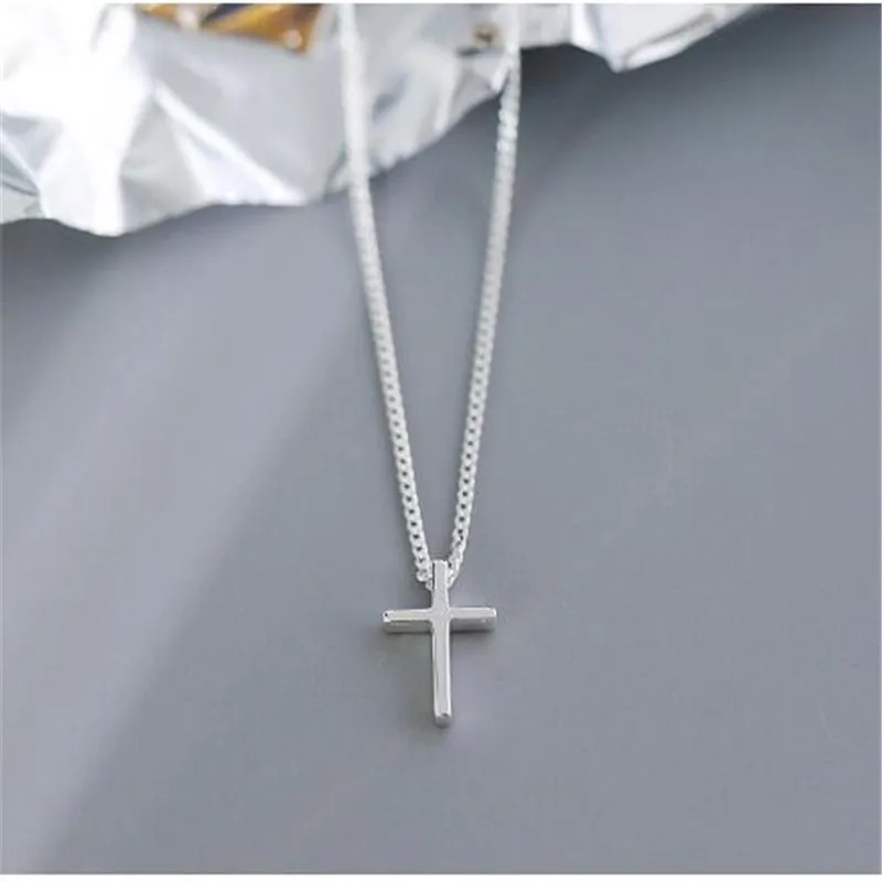 New Arrival Simple Cross Coll Girl 925 Sterling Silver Jewelry Fashion Women Clavicle Chain Pendant Necklaces H414
New Arrival Simple Cross Coll Girl 925 Sterling Silver Jewelry Fashion Women Clavicle Chain Pendant Necklaces H414