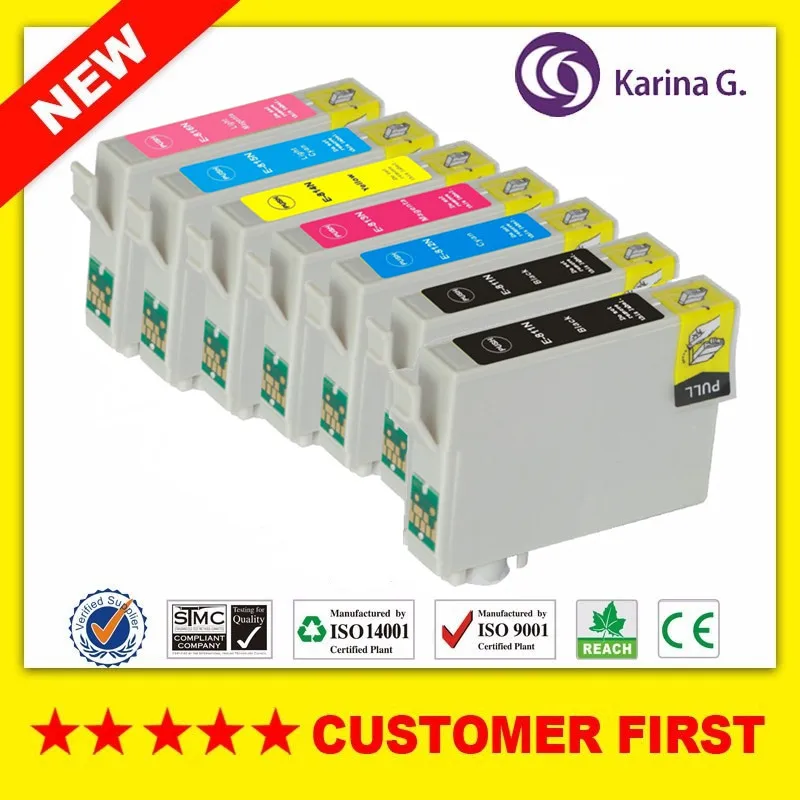 7PCS Compatible for T0811N to T0816N ink cartridge suit For Epson Stylus Photo T50/R290/R390/RX590 RX610/RX690/1410/TX650/700W
7PCS Compatible for T0811N to T0816N ink cartridge suit For Epson Stylus Photo T50/R290/R390/RX590 RX610/RX690/1410/TX650/700W