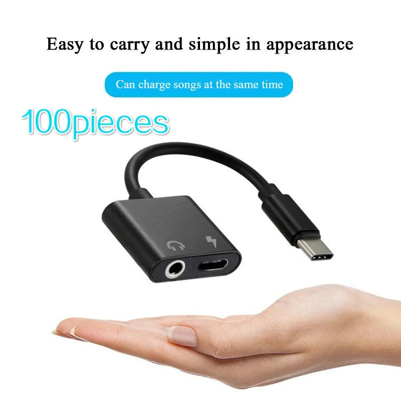 100pcs bundle 2 in1 USB C Type-C to 3.5mm Headphone Jack Adapter AUX Sync Data Charge Cable 100 Pieces
100pcs bundle 2 in1 USB C Type-C to 3.5mm Headphone Jack Adapter AUX Sync Data Charge Cable 100 Pieces