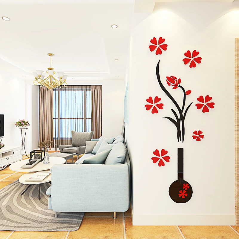 Vase Flower Acrylic 3D Wall Stickers Home Decoration Living Room Bedroom Wall Decal Mural DIY Hallway Sticker Wall Posters S/M/L
Vase Flower Acrylic 3D Wall Stickers Home Decoration Living Room Bedroom Wall Decal Mural DIY Hallway Sticker Wall Posters S/M/L