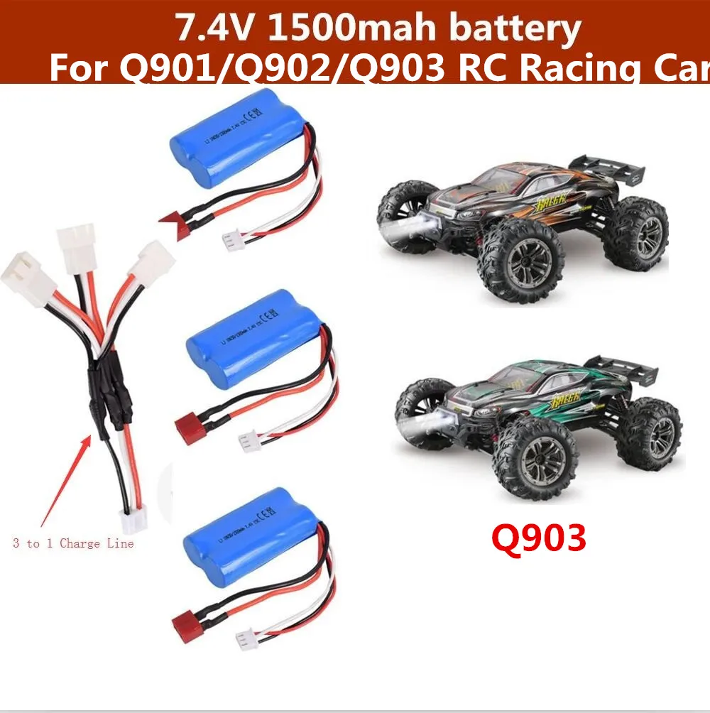 Q901/Q902/Q903 Remote Control Racing Cars Truck Model Spare Parts Batttery 7.4V 1500MAH Recharge Battery Add 3 to 1 charge line
Q901/Q902/Q903 Remote Control Racing Cars Truck Model Spare Parts Batttery 7.4V 1500MAH Recharge Battery Add 3 to 1 charge line