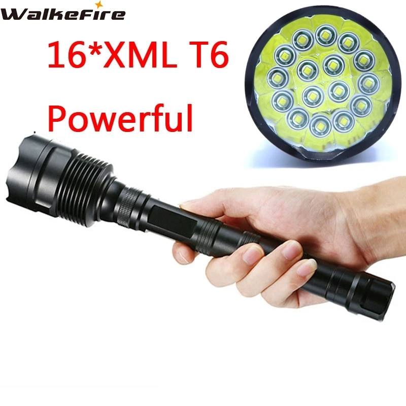 Powerful 32000 lumens 16T6 LED flash light 16*XM-L T6 LED Flashlight Torch Lamp Light For Hunting Camping cycling
Powerful 32000 lumens 16T6 LED flash light 16*XM-L T6 LED Flashlight Torch Lamp Light For Hunting Camping cycling