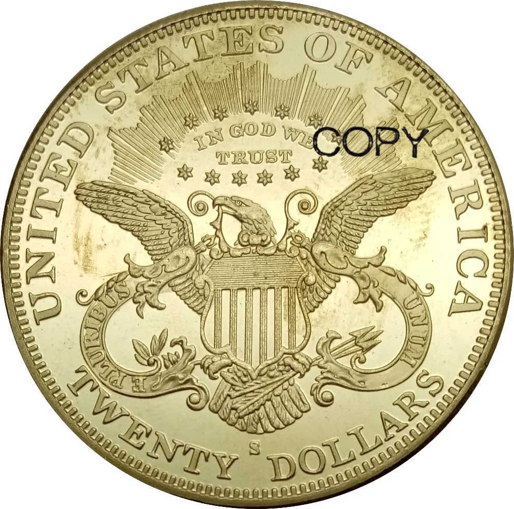 United States 20 Dollars Liberty Head 1904 1904 s Double Eagle with motto TWENTY DOLLARS Brass Metal Copy Coins
United States 20 Dollars Liberty Head 1904 1904 s Double Eagle with motto TWENTY DOLLARS Brass Metal Copy Coins