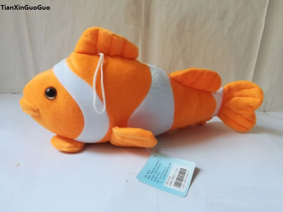 about 33cm orange fish plush toy creative doll baby toy birthday gift w1582