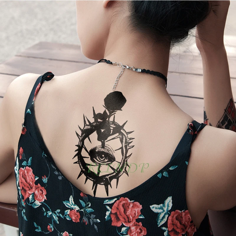 Водостойкая Временная тату-наклейка с изображением глаз розы поддельные тату