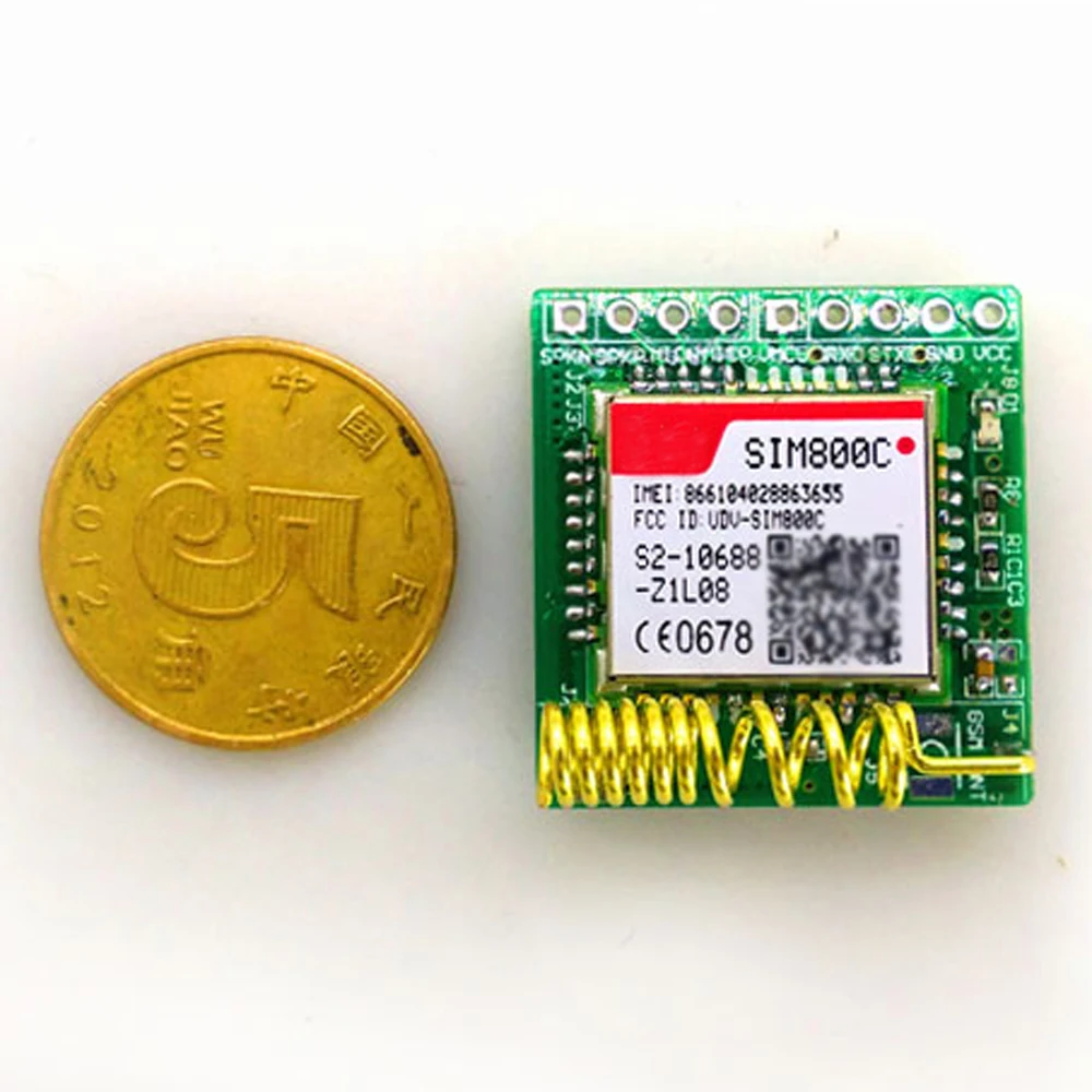 Smallest SIM800C GPRS GSM Module MicroSIM Card Core Board Quad-band TTL Serial Port (Compatible SIM800L SIM900A)
Smallest SIM800C GPRS GSM Module MicroSIM Card Core Board Quad-band TTL Serial Port (Compatible SIM800L SIM900A)