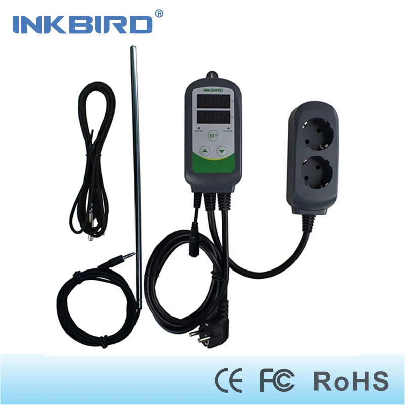 Inkbird ITC-308S EU plug + Long&Short sensor Heating Cooling Thermostat for Homebrewing Fermenation, Carboy, Freezer, kegerator
Inkbird ITC-308S EU plug + Long&Short sensor Heating Cooling Thermostat for Homebrewing Fermenation, Carboy, Freezer, kegerator