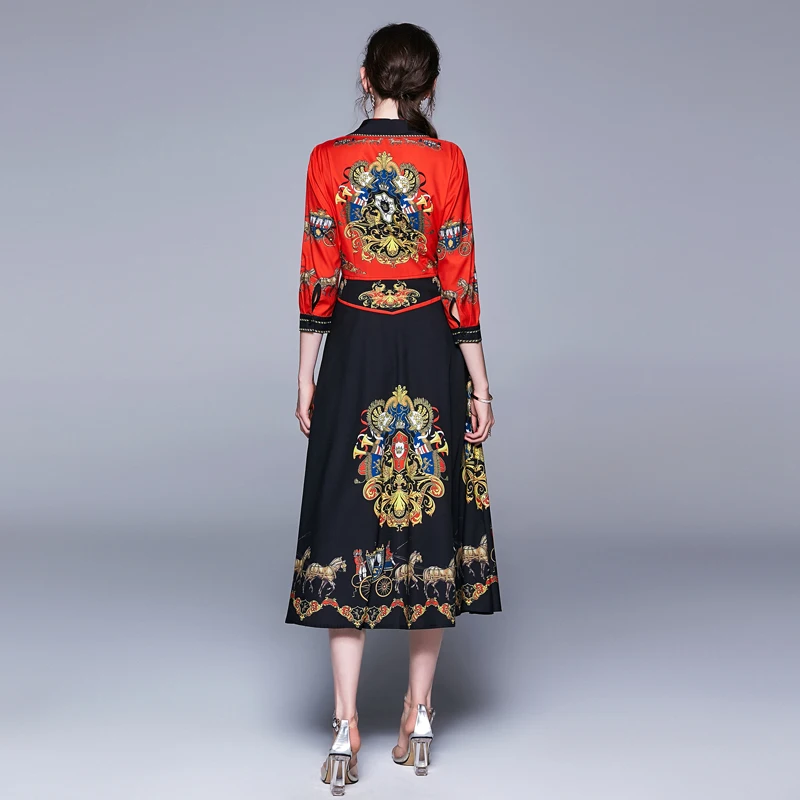 summer Women Dresses Runway 2019 High Quality Long Sleeve Floral Print Elegant Midi Dress party club dress
summer Women Dresses Runway 2019 High Quality Long Sleeve Floral Print Elegant Midi Dress party club dress