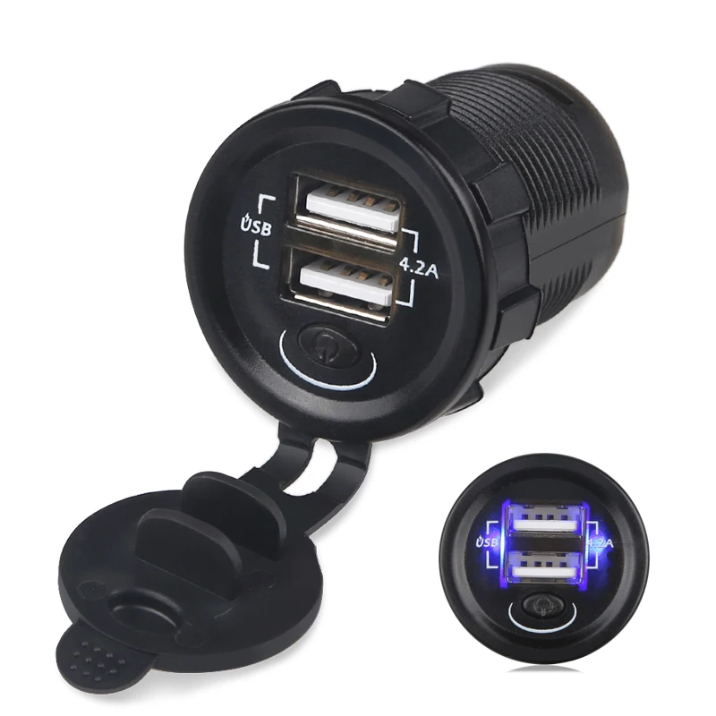 5V 2.1A Dual USB Car Charger Adapter With ON OFF Switch 12V 24V Car Boat Marine Truck Motorbike Charger For iphone Smart phone
5V 2.1A Dual USB Car Charger Adapter With ON OFF Switch 12V 24V Car Boat Marine Truck Motorbike Charger For iphone Smart phone