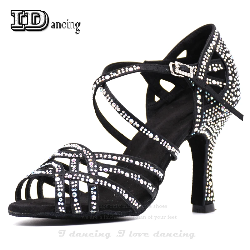 

Women Salsa Dance Shoes Square Dance Shoes For Women Ballroom Latin Dancing Shoes Jazz Waltz Party Shoes Black Heel JuseDanc