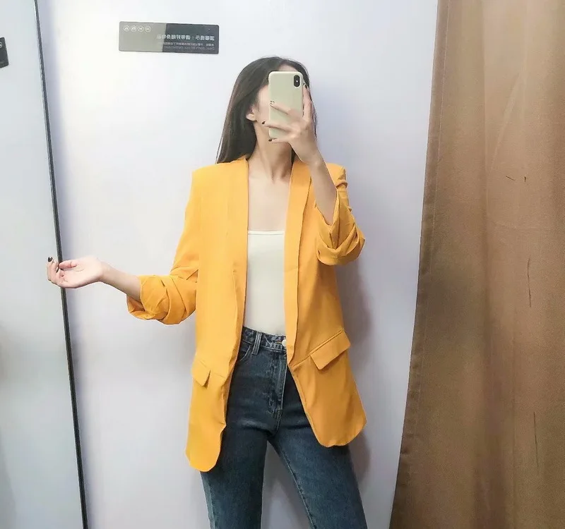2019 Autumn New Women Yellow Casual Suit Jacket Coat Women Blazer Feminino Suit Women Jaqueta Feminina
2019 Autumn New Women Yellow Casual Suit Jacket Coat Women Blazer Feminino Suit Women Jaqueta Feminina