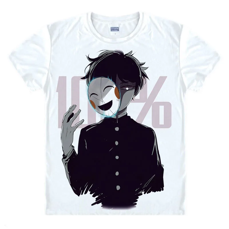 Футболка Mobu Saiko Hyaku Mob 100% хлопок с круглым вырезом летняя|tee top|tee teet-shirt anime |
