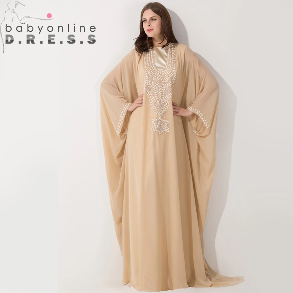 Middle East Long Sleeve Muslim Arabic Champagne Evening Dress Beaded Kaftan Dubai Evening Gown Robe de Soiree Abendkleider
Middle East Long Sleeve Muslim Arabic Champagne Evening Dress Beaded Kaftan Dubai Evening Gown Robe de Soiree Abendkleider