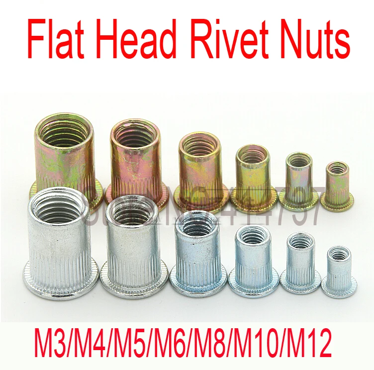 M3/M4/M5/M6/M8/M10/M12 Threaded Flat Head Rivet Nuts Blind Insert Nuts Steel With Zinc Rivet Nut
M3/M4/M5/M6/M8/M10/M12 Threaded Flat Head Rivet Nuts Blind Insert Nuts Steel With Zinc Rivet Nut