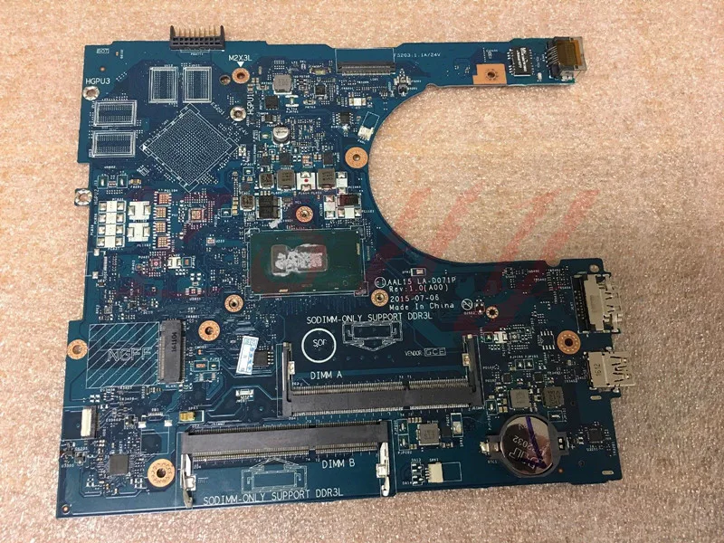 Для DELL 5559 материнская плата для ноутбука CN-0FV59D 0FV59D LA-D071P с i5 процессором DDR3L