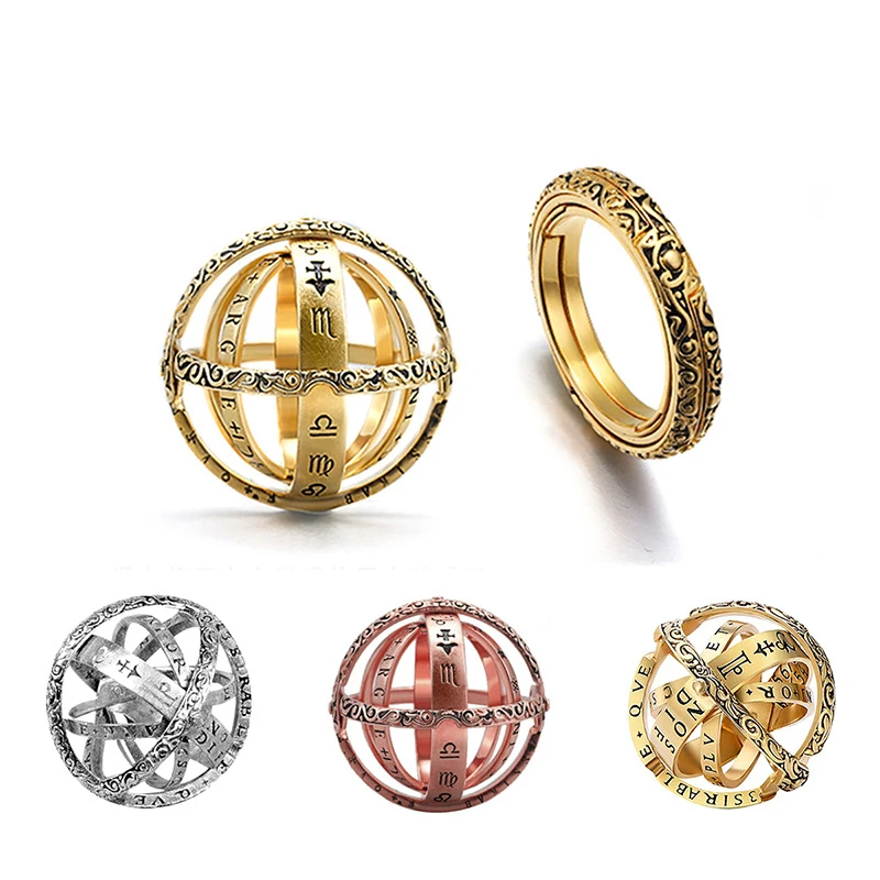 Romad 2019 New Fashion Foldable Astronomical Sphere Ball Ring Silver & Golden & Rose Golden Color Complex Rotating Finger Ring
Romad 2019 New Fashion Foldable Astronomical Sphere Ball Ring Silver & Golden & Rose Golden Color Complex Rotating Finger Ring
